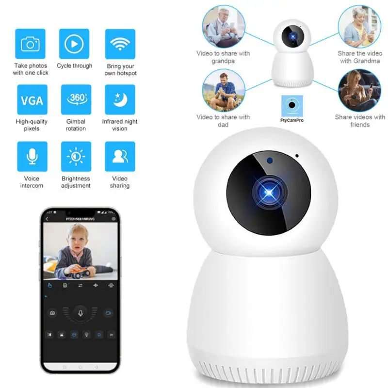 

Ip-камера A8 Беспроводная с поддержкой Wi-Fi, 1080p, 360 градусов