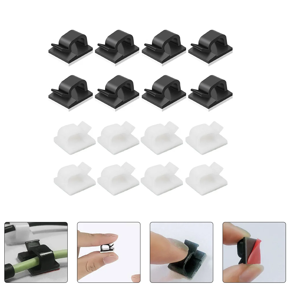 

Clips Cable Wire Management Adhesive Organizer Self Cord Holder Hook Clamps Cartie Mount