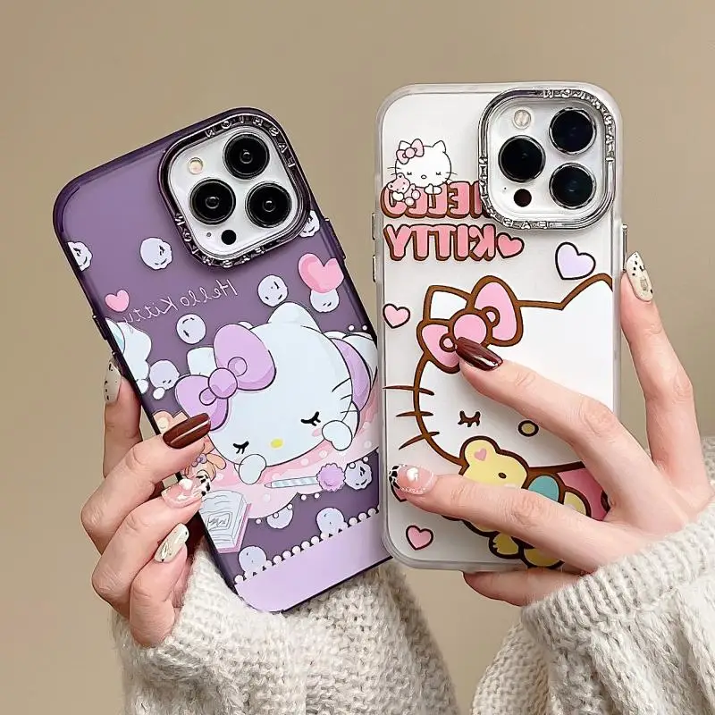

Anime Hello Kitty Mobile Phone Smart Cover Frosted Feel Cute Cartoon Apple Phone Case Iphone13 13Pro 14Peomax 14Plus Phone Case