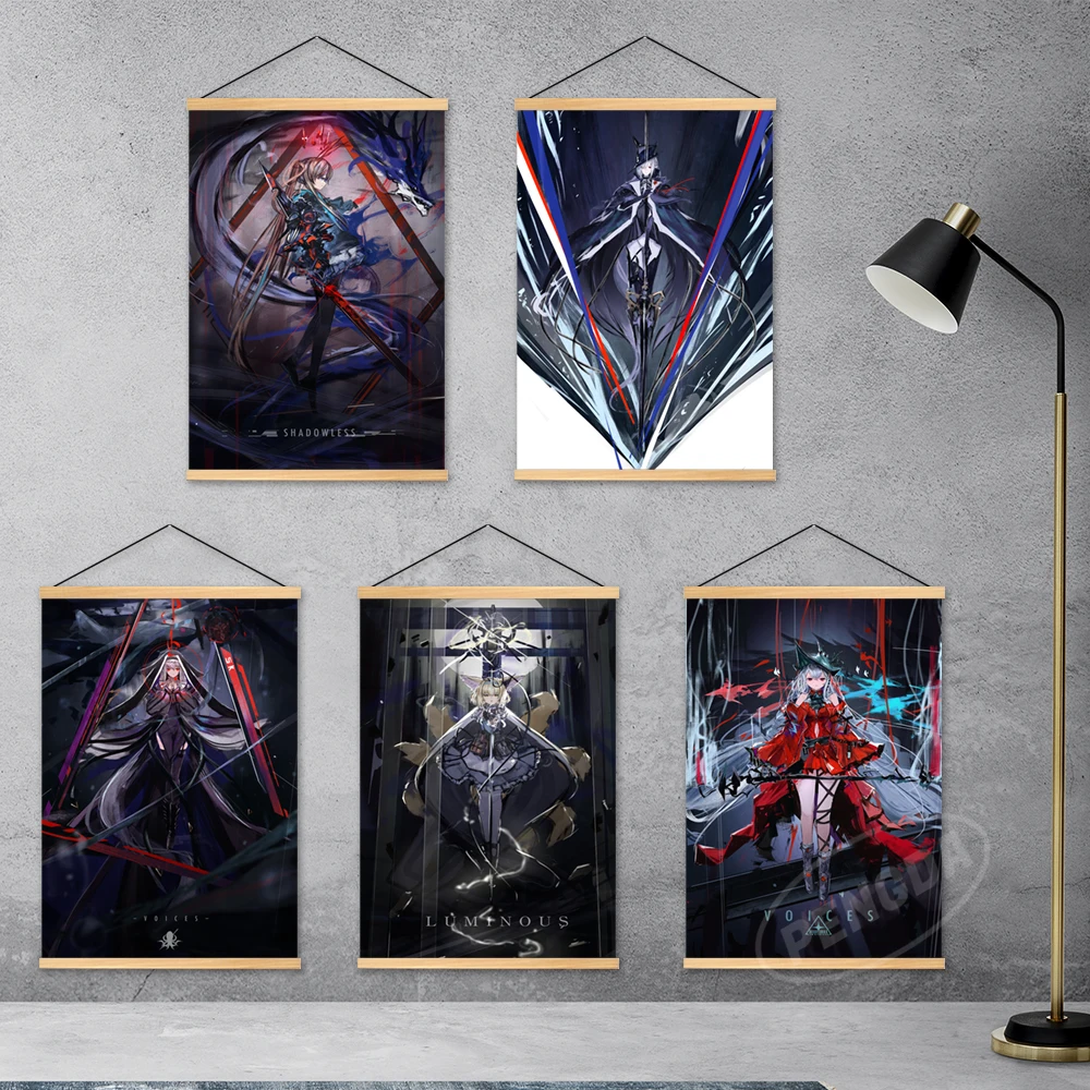 

Canvas Arknights Home Decoration Game Poster Gladiia Prints Pictures Wall Art Specter Wooden Hanging Painting Bedside Background