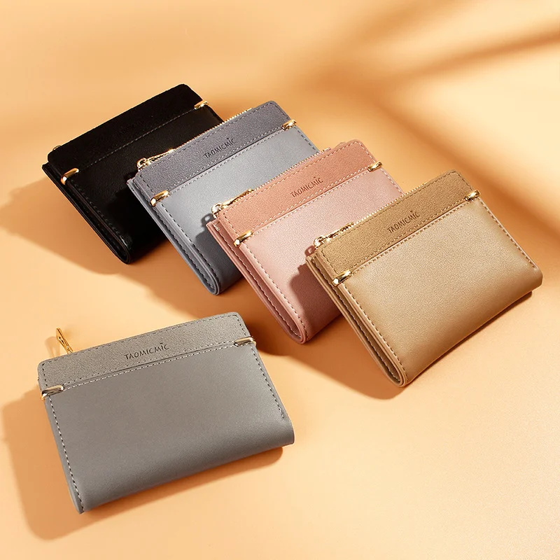 

Women Wallets Leather Female Purse Mini Hasp Solid Multi-Cards Holder Fashion Coin Short Wallets Slim Small Wallet Zipper