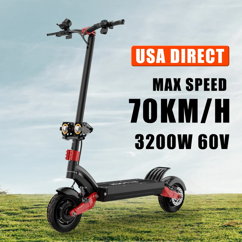 

USA Direct X10Pro 3200W Powerful Electric Scooter Dual Motor Scooter for Adults Folding Electric Motorcycle 60V 20.8AH e scooter