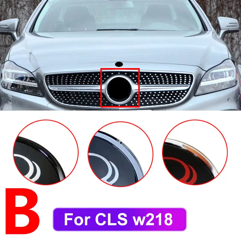 Front Grille Emblem B Replace Star Logo for  CLS W218 CLS300 CLS350 CLS550 Mirror Red Sign Badge Grill Accessories