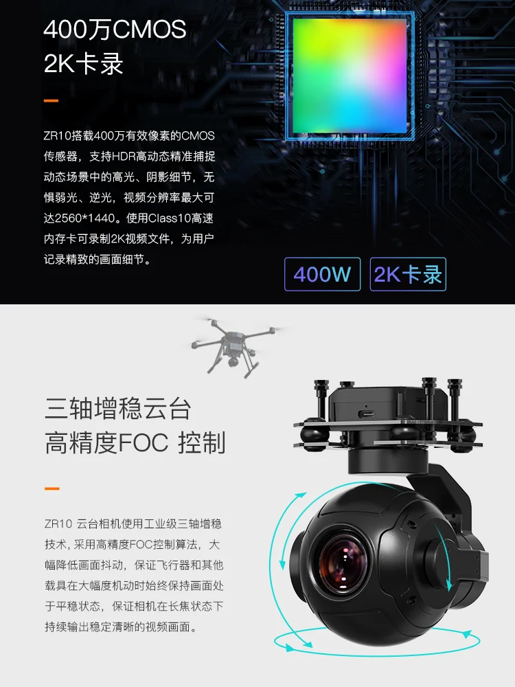 Гибридная трехосевая стабилизация высокой четкости 30x масштабирование