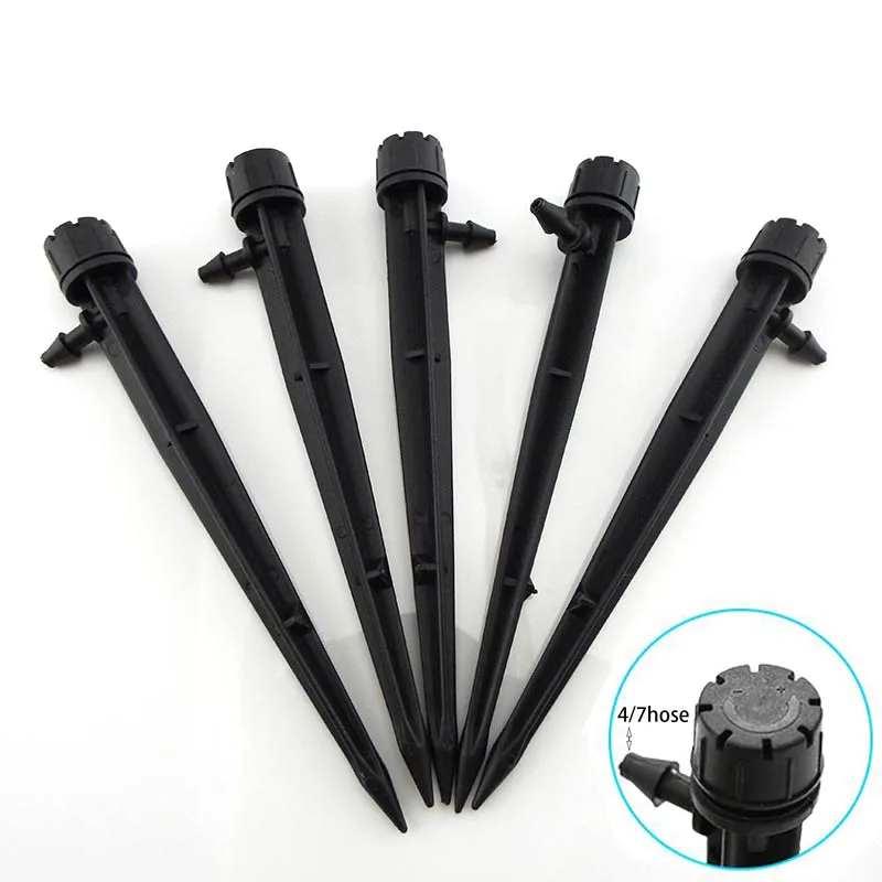 

360 Degree Adjustable Drippers 4/7 mm Hose Water Dripper Inserting Ground Garden Watering Aspersor Drip Irrigation Sprinkler