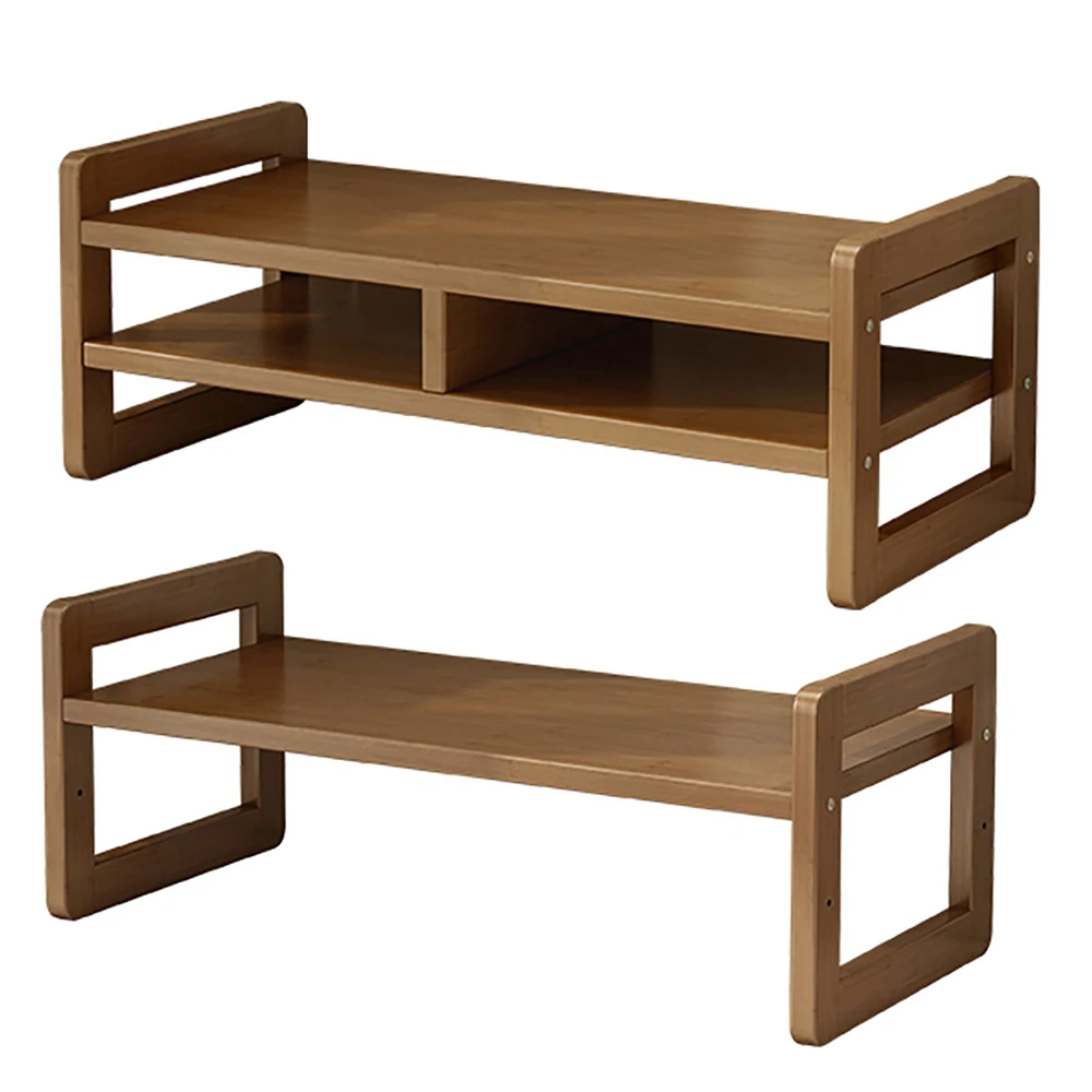 

1Pcs Monitor Stand For Computer Laptop Printer Desktop Organizer Shel Desktop Bamboo Workspace Platforms Stands