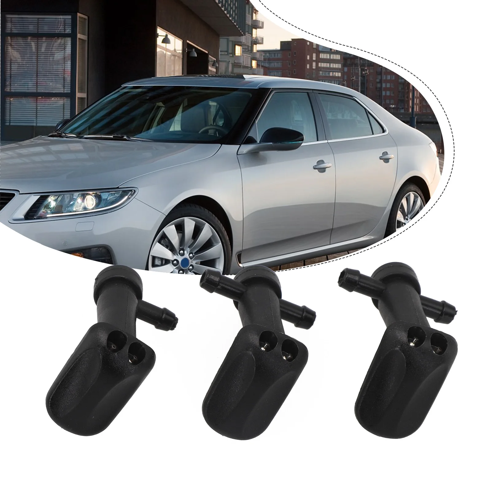 3 шт. сопла омывателя лобового стекла для Saab 9-3 9-3X 03-11 12778850 12778849 универсальная