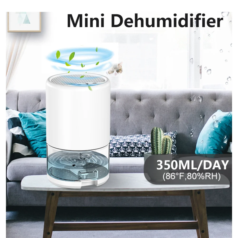 

Home Mini Dehumidifier Colorful LED Light Moisture Absorbing Machine 1000ML Water Tank Air Purification for Bedroom
