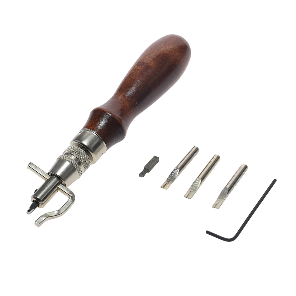 

Leathercraft Tool 7 in 1 Leather Edge Beveler Adjustable Stitching and Groover Crease Leather Tool DIY Handmade Practical Edge