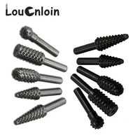 5pcs 14 6 35mm round shank rasp file drill bits rasp set drill grinder drill rasp for woodworking carving tool rotary burr set