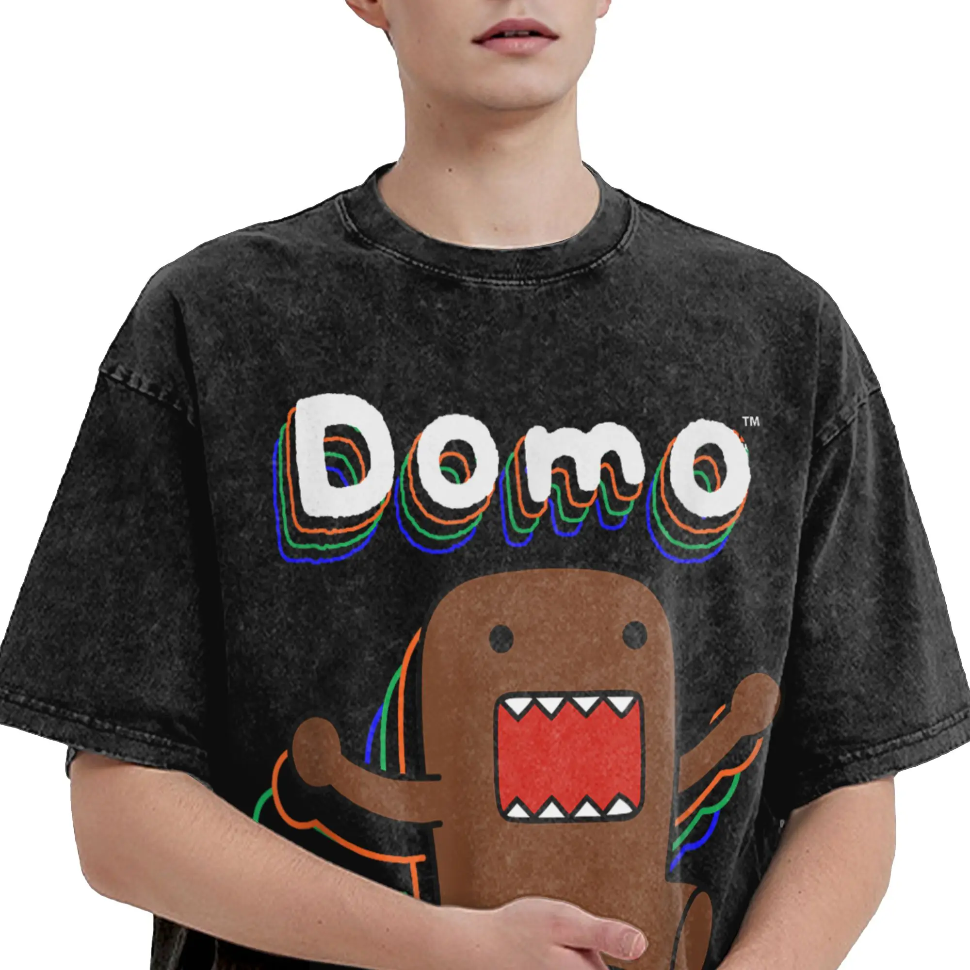 Фото Футболка Domo Merchandise Jumping, футболки в стиле Харадзюку, уличная одежда с короткими рукавами, топы, летняя повседневная одежда большого размера с круглым вырезом №4