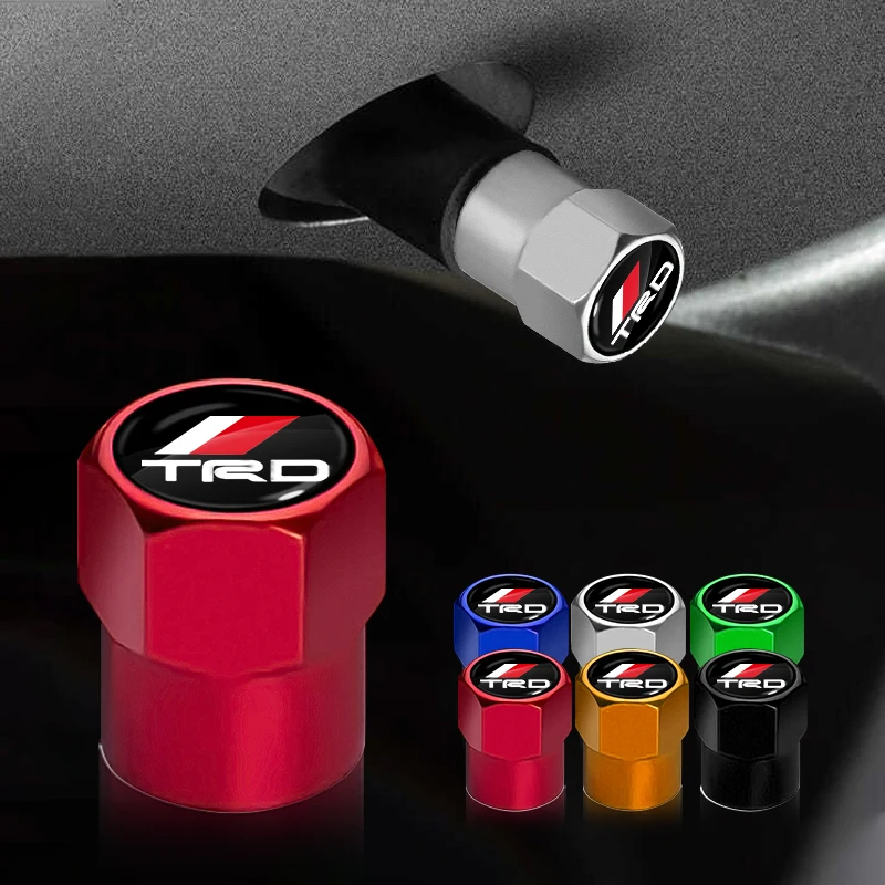 

4pcs New Car Styling Metal Car Wheel Tire Cover Air Valve Stem Caps For Toyota TRD Logo Corolla Chr Avensis Yaris Camry Racing