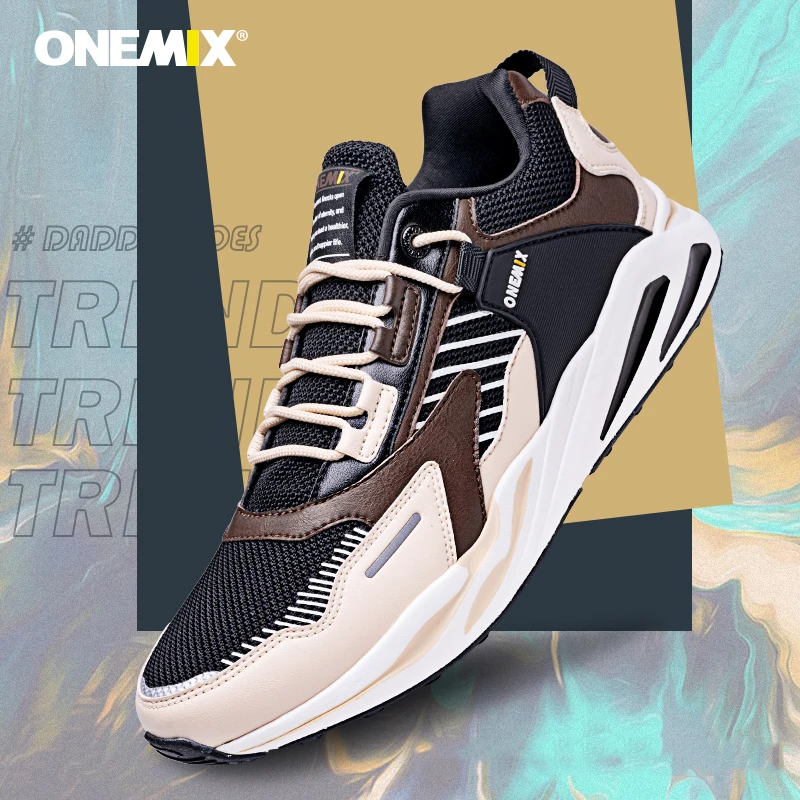 ONEMIX Retro Running Shoes Men's Large Size Sneakers Wild Comfortable Casual Shoes Outdoor Travel Harajuk Walking Jogging Shoes
