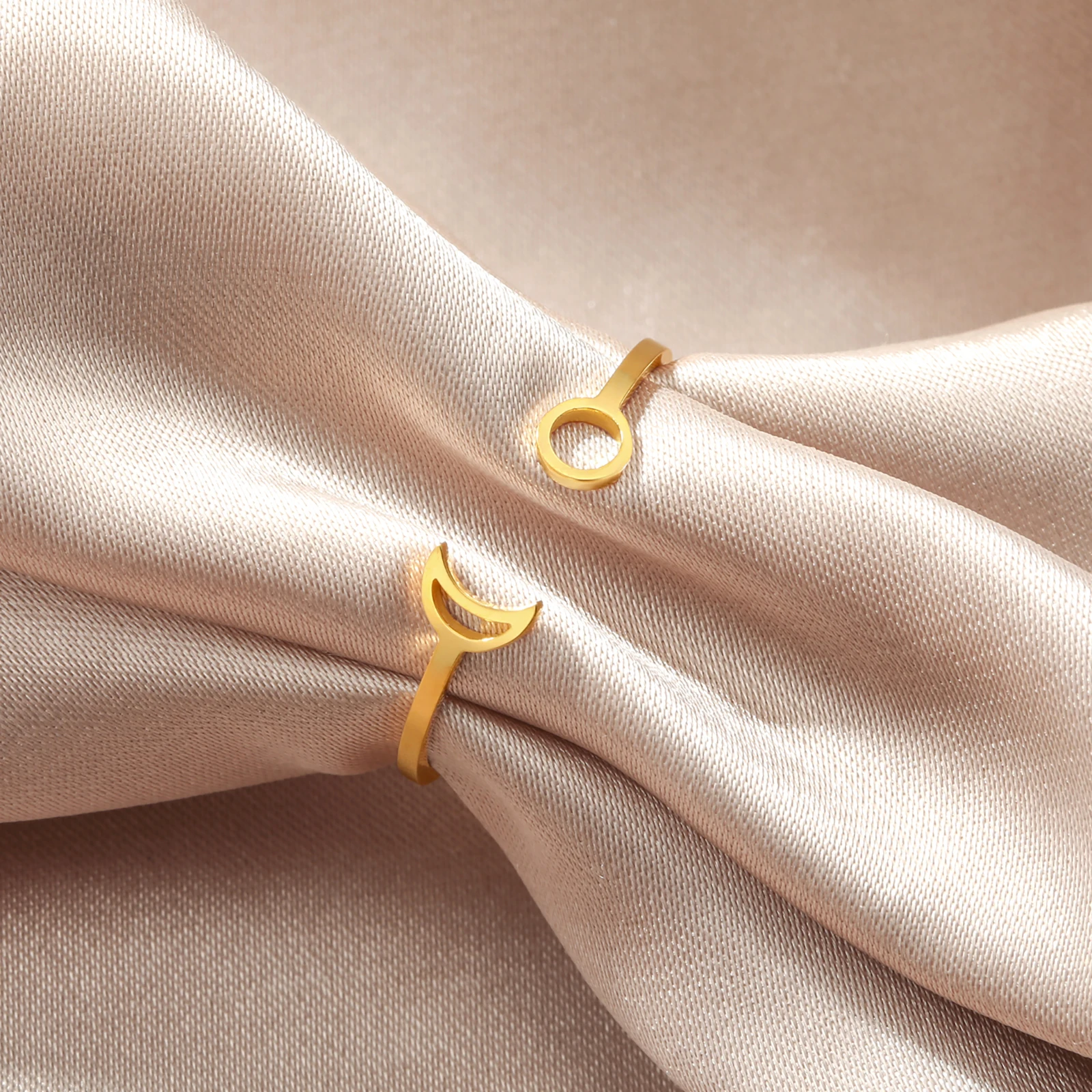 Женское кольцо с полумесяцем Dreamtimes минималистичное из нержавеющей стали модель