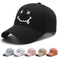 smiley embroidery baseball cap fashion women men outdoor sports sun hat adjustable cotton couples hip hop trucker hats new cp217