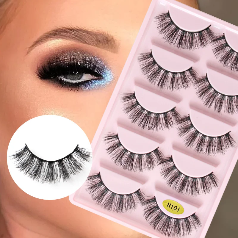 

Fashion 5 Pairs Set Eyelashes Natural Long 3D Mink Lashes Fluffy False Eyelashes Eyelash Extension Eye Makeup Accessories