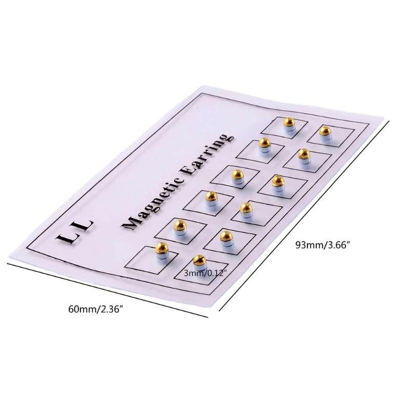 

Q81D 12x Fashionable Magnetic Fake Ear Stud Ear Bone Nail Nose Lip Stud Non Piercing Magnet Earrings Round Ball for Men Women