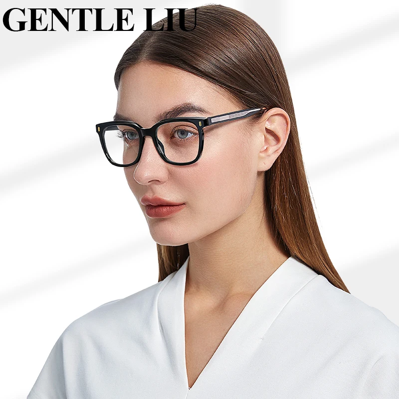 Retro Square Glasses Frames Women TR90 Eyeglasses Frame 2022 Fashion Anti Blue Light Computer Spectacle Prescription Lenses