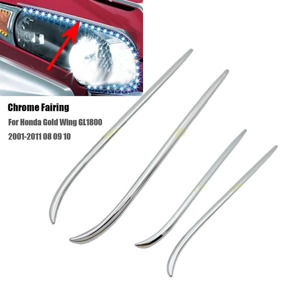 

Chrome Fairing Eyebrows Trim For Honda Gold Wing GL1800 2001-2011 08 09 10