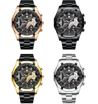 2022 New Mens Sports Watches Fashion Stainless Steel Luxury Luminous Waterproof Calendar Quartz Men's Watches Relogio Masculino Other Image
