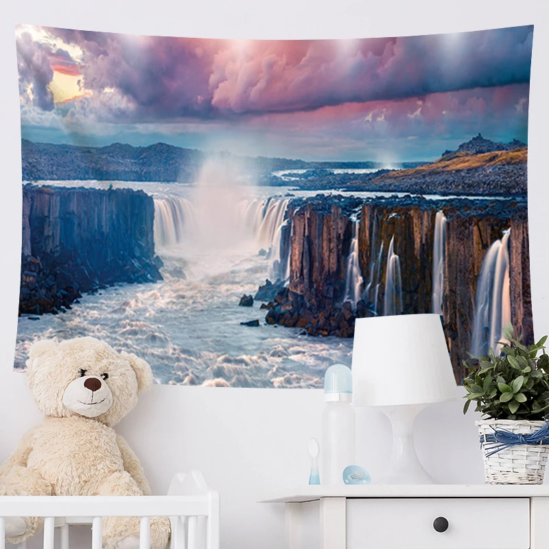 

Fall Mountain Sun Tapestry Wall Hanging Tapestry Wall Printing Series Beach Towel Hippie Bohemian Mandala Wall Art Decoration