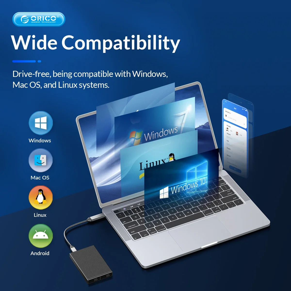 Корпус ORICO 10 Гбит/с с двумя отсеками M.2 NVMe SSD алюминиевый USB3.1 Type C Gen2 для M Key M&ampB PCIe