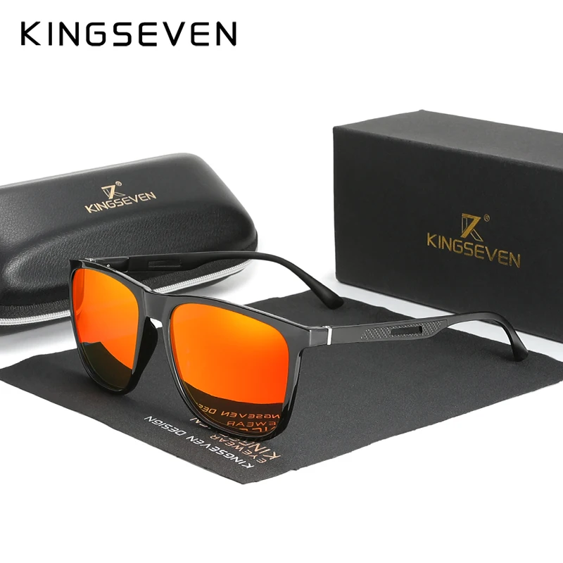 Мужские солнцезащитные очки в алюминиевой оправе KINGSEVEN, черно-серые солнцезащитные очки в оправе из TR90 с защитой UV400, уличные спортивные солнцезащитные очки, лето 2022