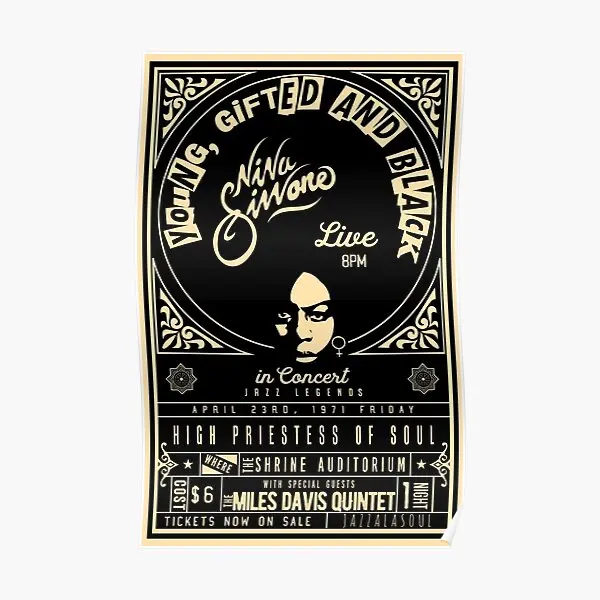 Плакат на стену Нина Симон для концерта, художественная роспись, декоративное настенное украшение, Забавный домашний принт, Современная винтажная комната, без рамки