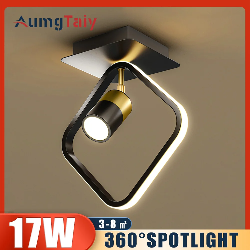 

Потолочный светильник для коридора, светодиодная лампа с кольцевым прожектором, аксессуары для домашнего декора, поверхностное крепление для входа, коридора, освещение для балкона