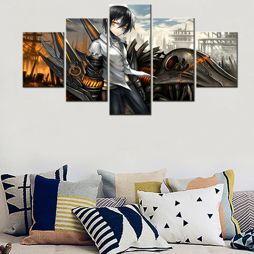 

Canvas Painting 5 Piece Japan Anime Boy Mechanical Child Room Decoration And Wall Pictures For Living Room Posters Modern Art