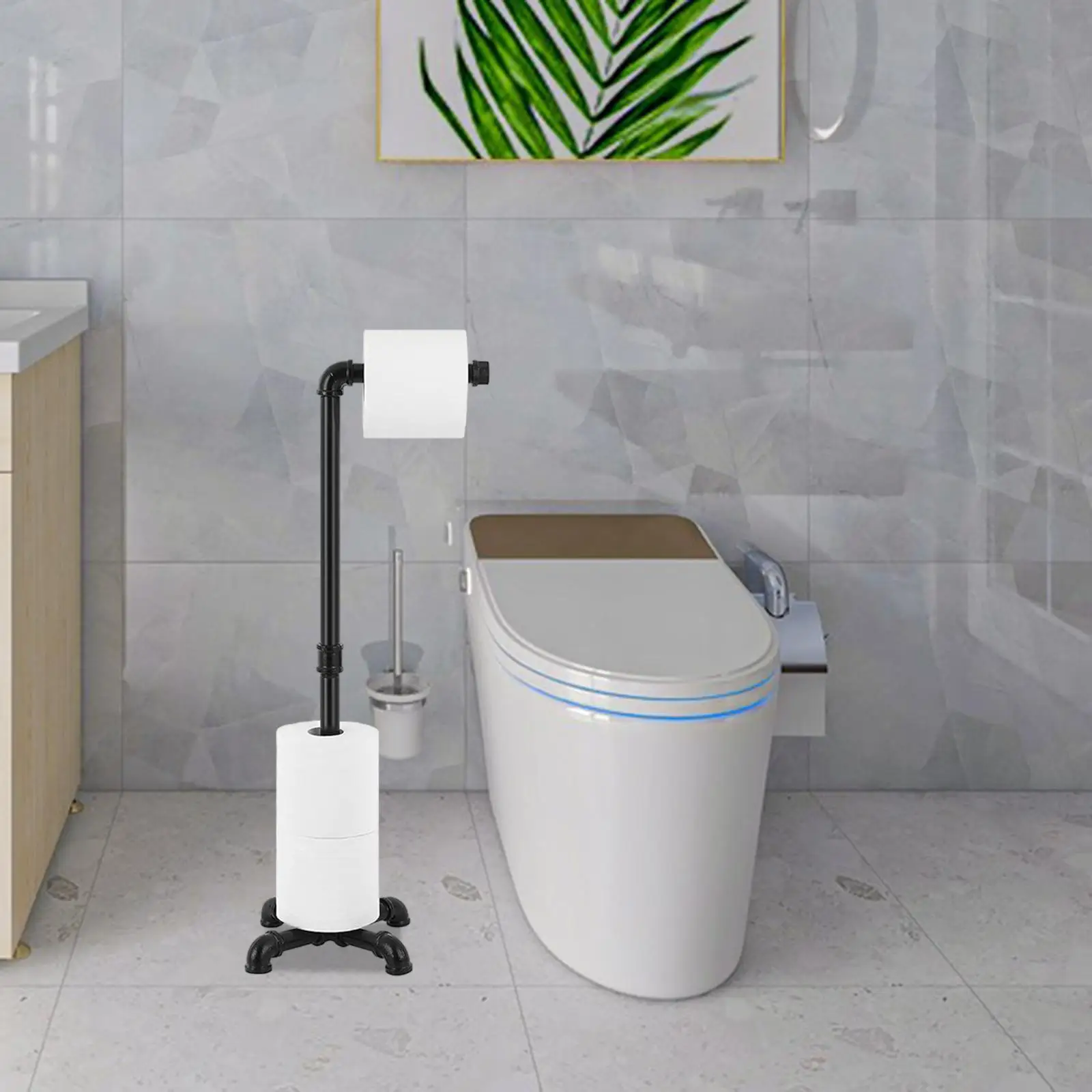 Toilet Paper Holder Stand Dispenser Iron Retro Design Roll Toliet Tissue for Apartments Home