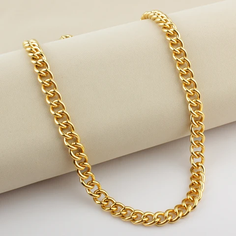 Adixyn новое популярное украшение в стиле хип-хоп длиной 45 см массивное ожерелье золотого цвета шириной 8 мм мужское ожерелье-цепочка оптом