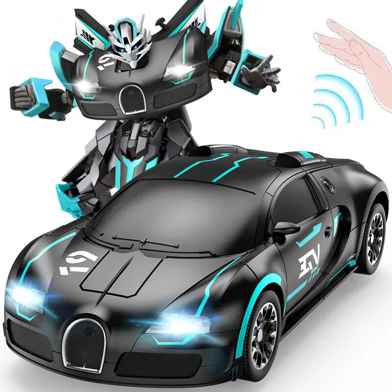 

Bugatti Rc Car 2 In 1 Robots Toys Transformation Cars Action Collision Deformation Remote Control Racing Cars Toy Gifts For Kids