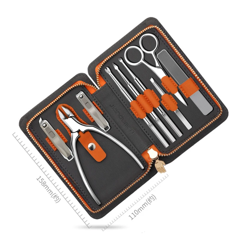 

Stainless Steel Nail Clippers Set Manicure Pedicure Set Professional Nail Cutter Tools with Travel Case Kit