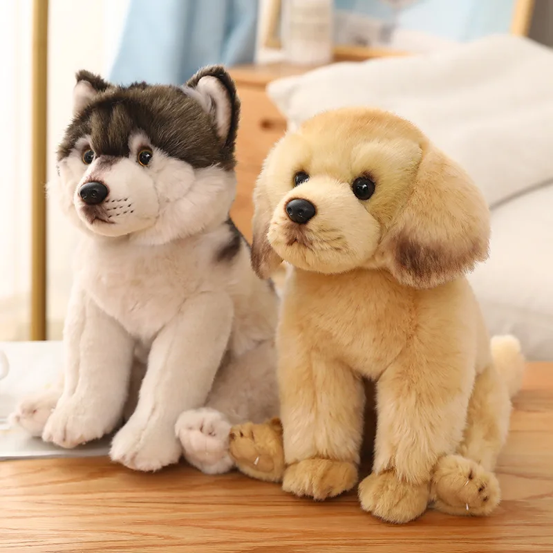 

Children Simulation Stuffed Plush Toy Dog Bulldog Tibetan Mast Fiber Cotton Doll Craft Simulation Animal Doll Baby Room Ornament