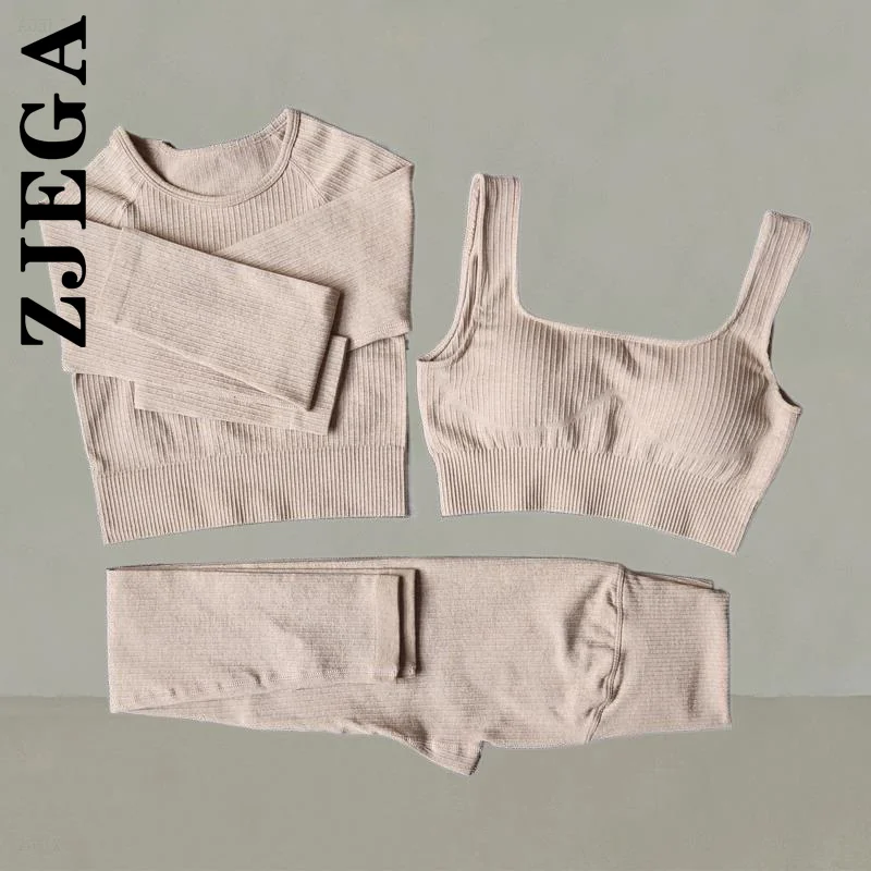

Zjega Women New Gym High Waist Sportswear Tights Underwear Set Scrunch Leggings Push Up Women Sportwear Female Yoga Suit
