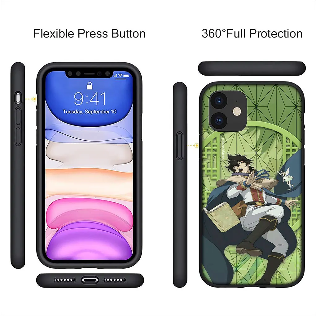 Чехол-чехол Asta Black Clover Yuno Grinbellor для Apple iPhone 15 14 13 12 Mini 11 Pro X XR XS Max 7 8 Plus + 15+ чехол