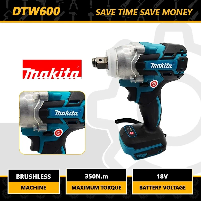 

Makita DTW600 Electric Wrench Drill Body 18V Impact Wrench DTW300 Cordless Only Lithium Professional Power Tools