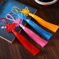 10pcslot 12cm multicolor chinese knot silk tassel brush fringe phone satin tassels pendant tassels for crafts diy home decor