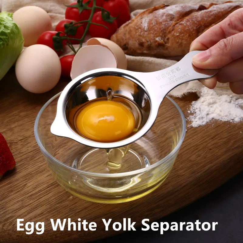

Stainless Steel Egg White Yolk Separator Tool Baking Accessories Kitchen Tool Egg Divider Baking Cooking Hand Egg Gadget