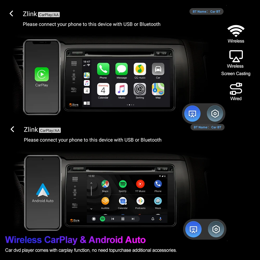 Фото Автомагнитола YAYP Android для Renault Clio IV Clio 4 2012-2019 с беспроводным CarPlay, Android Auto, GPS-навигацией и мультимедийным плеером №4