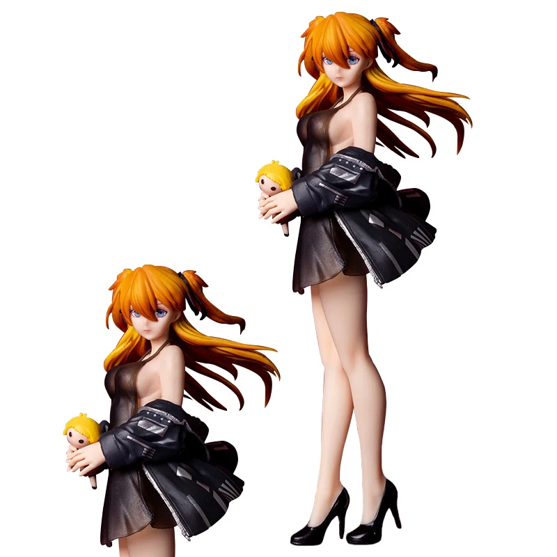 

23.5CM Anime EVA Figure Asuka Langley Soryu Black See-Lhrough Desktop Standding Model Doll Toy Gift Collect Boxed Ornaments PVC