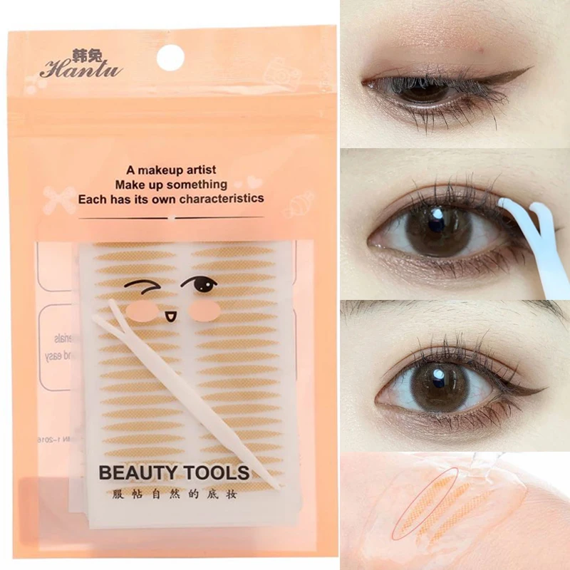 

Double Eyelid Sticker Fiber Mesh Lace Invisible Eyelid Lift Band Self Adhesive Waterproof Double Eyelid Tape 120 Stickers/pack