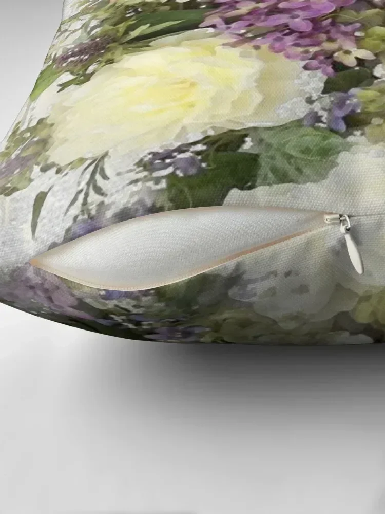 Все виды акварельных цветочных букетиков с кремовыми розами и фиолетовыми