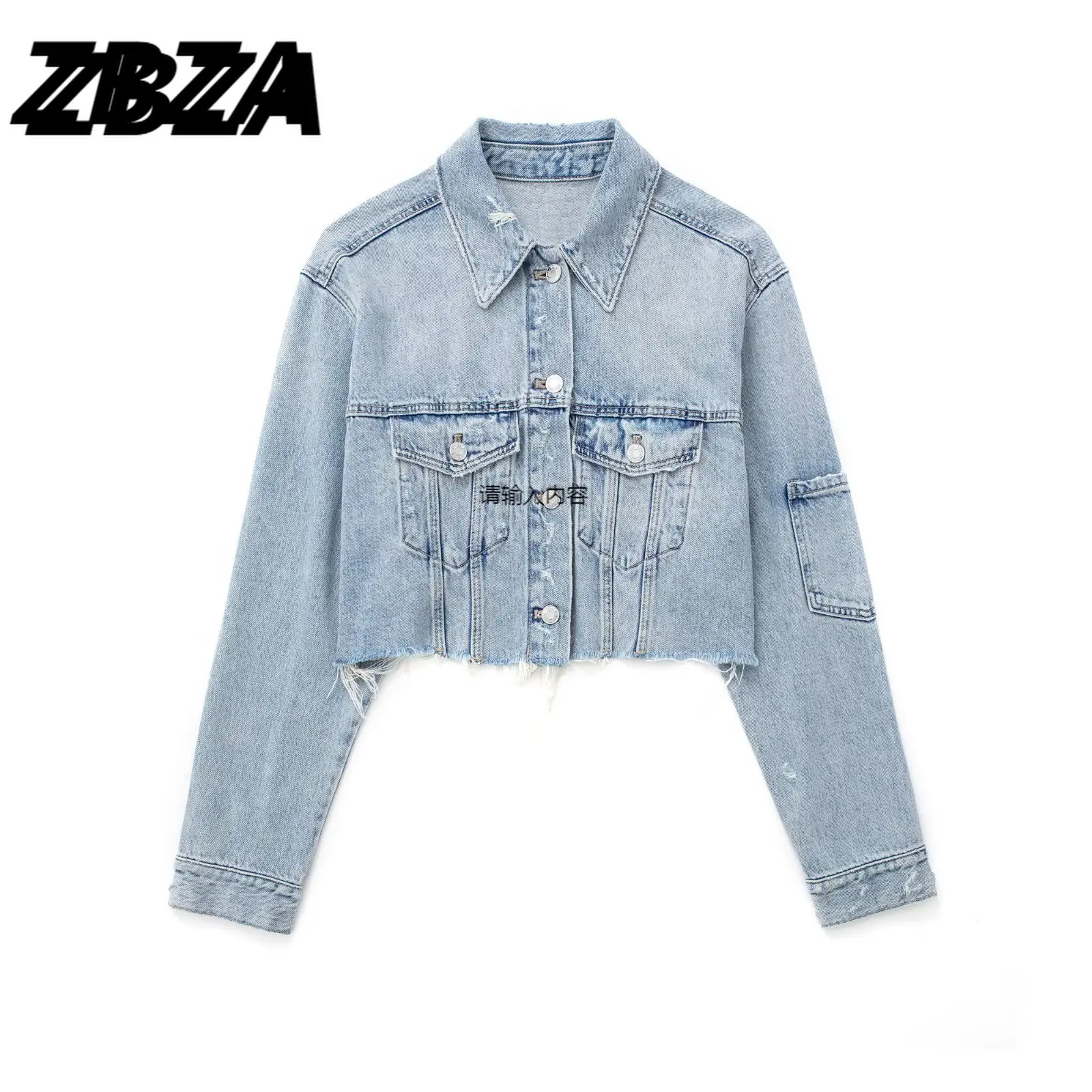 

Женская короткая джинсовая куртка, винтажная верхняя одежда с длинным рукавом и карманами, шикарные топы, новинка 2023