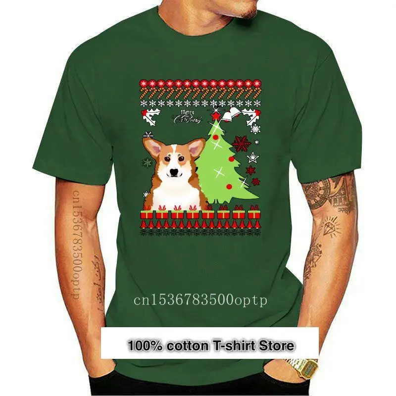 

Camiseta de Feliz Navidad para hombre y mujer, camisa de Corgi, top