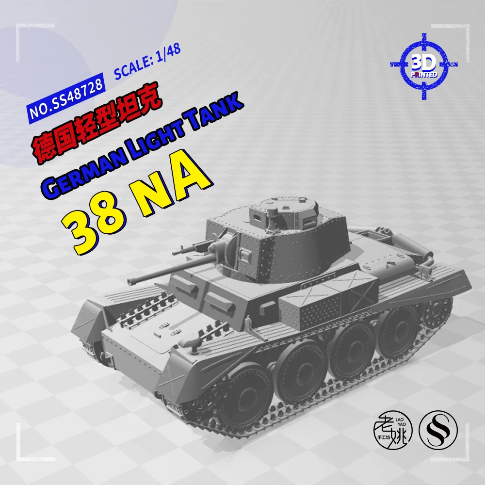 

SSMODEL 48728 V1.7 1/48 3D Printed Resin Model Kit German 38 nA Light Tank