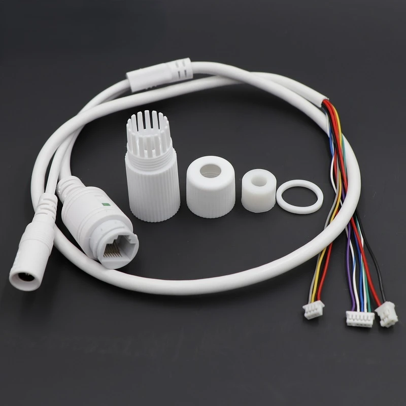 

CCTV POE IP network Camera PCB Module video power cable Withe, 65cm long, RJ45 female connectors with Terminlas,waterproof cable