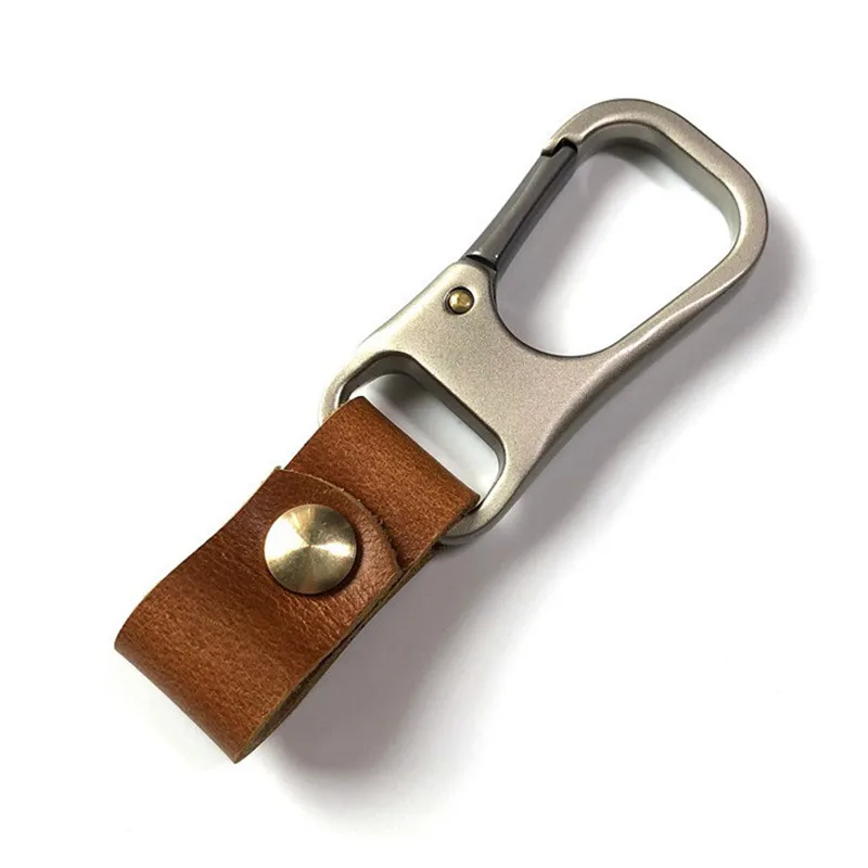 

Men's Simple Waist Buckle Genuine Leather Business Keychain Car Key Holder Classic Key Ring Accessories Gift For Man