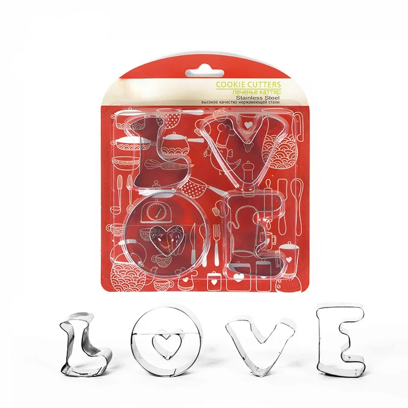

Love Cookies Cutter Lover Series Design Stainless Steel Cookie Cutter Bakeware Pastry Confectionery Tools